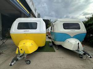 Caravane de camping familiale moderne pliable, imperméable, en forme de goutte d'eau, mini caravane de voyage, acier inoxydable, légère, pour 8 personnes - Product Image 3