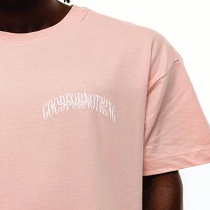 Poids lourd 240 GSM 100% coton peigné hommes goutte épaule à manches courtes col rond T-Shirts personnalisé graphique Logo imprimé surdimensionné - Product Image 2