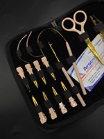 Kit d'outils professionnels pour extensions de cheveux brésiliens, comprenant des pinces à deux trous pour la pose de mèches, des outils pour cheveux Remy à double trame