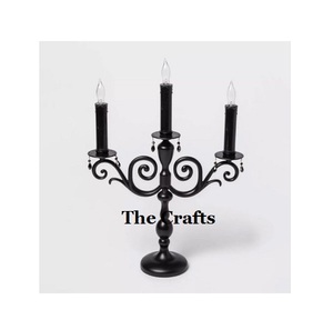 Candelabro de cinco brazos de color negro de hierro, candelabro de tamaño y forma personalizados para uso doméstico, hotel y boda - Product Image 5