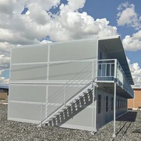 Maison Modulaire Conteneurisée Moderne en Verre Portable, Installation Facile, Structure en Acier, Panneau Sandwich, pour Bureau