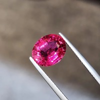 Anillo con Colgante de Turmalina Rubelita Roja Natural Opalescente de 3 Quilates, Corte Ovalado Lagoon Paraiba, Gemas Sueltas Mehrajudin de Terceros