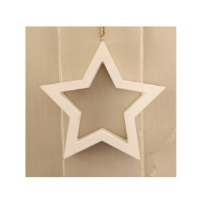 Adorno navideño de estrella colgante de madera moderna para decoración interior del hogar para dormitorio y sala de estar - Product Image 3