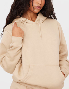 เสื้อฮู้ดฮิปฮอปโอเวอร์ไซส์ของผู้หญิงเสื้อมีฮู้ดแฟชั่นสีทึบพิมพ์โลโก้ได้ตามต้องการ - Product Image 6