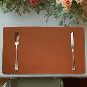 Sous-plat élégant en cuir véritable lisse pour table de restaurant, antidérapant, imperméable, anti-odeur, résistant, décontracté LPM-0063 - Product Image 2