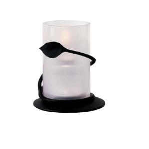 Candelabro Moderno de Hierro Forjado Negro con Pantalla de Vidrio Esmerilado, Diseño de Hojas de Vid, Portavelas de Mesa para el Hogar - Product Image 1