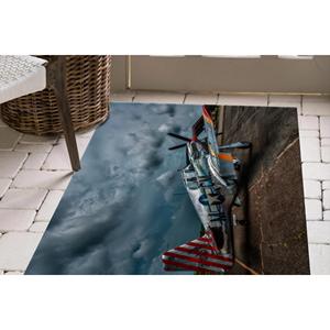 Alfombras de aviones de combate norteamericanos, alfombra para la cueva del hombre, alfombra Mustang, alfombra suave no tejida - Product Image 2