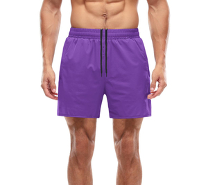 Pantalones cortos deportivos unisex de cintura media para hombre, pantalones cortos deportivos de lona de doble capa de secado rápido, pantalones cortos informales tejidos sólidos para hombre - Product Image 4