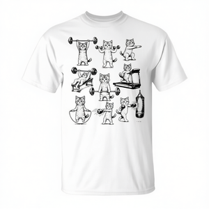 Camiseta Vintage Retro de Gimnasio con Diseño de Gato para Levantamiento de Pesas, Promocional, para Amantes del Ginnasio y los Gatos - Product Image 2