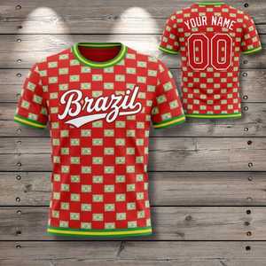 Conjunto de Camiseta de Fútbol Unisex para la Copa Mundial de Fútbol Brasil 2033, Diseño con la Bandera, para Aficionados al Fútbol, Regalo para el Día del Partido, con Múltiples Colores - Product Image 1