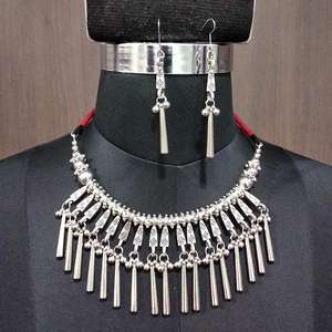 Jeweljunk, conjuntos de joyería fina, collar de gota chapado en rodio para Navratri 1112892 - Product Image 1