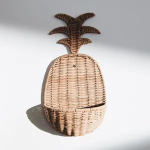 Panier mural en rotin de style Boho, support de panier mural en rotin tissé, panier de fleurs, Pot de fleurs pour la maison, décoration murale - Product Image 6