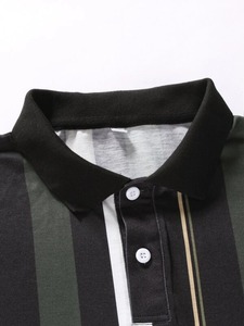 Nouveauté T-shirts polo unis T-shirts polo à la mode manches courtes respirant confortable 100% coton - Product Image 4