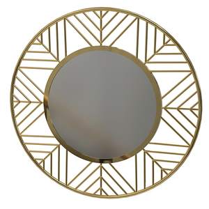 Miroir mural rond géométrique moderne fait à la main en métal pour la décoration intérieure du hall d'entrée et de la salle de soleil-Illumine votre maison - Product Image 3