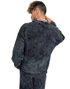 OEM & ODM Men's Custom Acid Wash <b>Sweatshirts</b> Custom Logo Print Heavyweight Crew Neck <b>Sweatshirt</b> for Men - Product Image 4