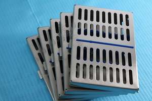 Cassette de instrumento estéril de esterilización Dental para autoclave desmontable de 4 piezas, caja de bandeja de acero inoxidable - Product Image 3