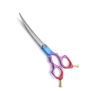 Tijeras para el cuidado del cabello de la mejor calidad, 7 ", dorado, ajustable, doble reposapiés y silenciador, tijera profesional para el cuidado de mascotas - Product Image 1