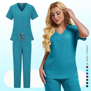 Tenue d'hôpital OEM unisexe en mélange de coton pour clinique, médecin, détection d'aiguilles, dentaire, manches courtes, uniforme d'infirmière - Product Image 2