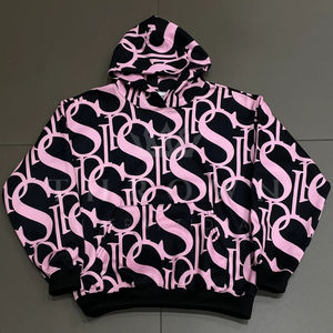 Sudaderas con Capucha para Hombre de Algodón Grueso de Alta Calidad, Estampado SDL Completo, Bordado Personalizable, Diseño Cuadrado - Product Image 1