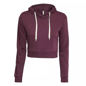 Sudadera con capucha corta para mujer, al por mayor, mezcla de algodón, estilo oversize, casual, streetwear, sudaderas con capucha cortas - Product Image 2