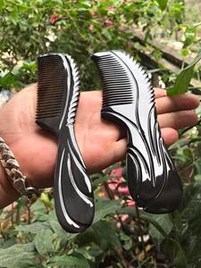 Peine de cuerno de Búfalo en acabado pulido, artículos de arte de cuerno, peine de dientes finos, peine de pelo antiestático para mujeres profesionales - Product Image 2