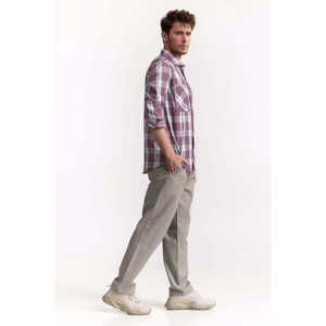 Chemises décontractées pour hommes 100% coton flanelle à rayures coupe classique Fourniture ODM MN-CS-SS24-112 Chemises habillées - Product Image 2