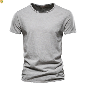 T-shirts pour hommes de qualité supérieure lavés à l'acide longue impression écologique 100% coton Logo personnalisé - Product Image 4