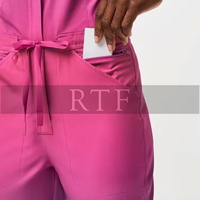 Tenues d'infirmière respirantes grandes tailles, ensembles de blouses médicales à deux poches avec fermeture éclair pour hôpital