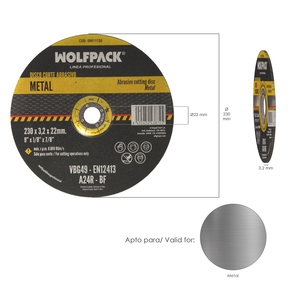 Disco abrasivo da taglio Metal Plus Ø 230 x Ø 22 mm. Spessore 3,2 mm. - Product Image 2