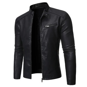 Veste à fermeture éclair simple vêtements d'extérieur en gros décontracté formel style lourd à la mode classique erveryday utilise des vestes en cuir pur pour hommes - Product Image 2