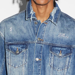 Chaquetas vaqueras informales de moda de gran tamaño de alta calidad, ropa de hombre, Chaquetas vaqueras teñidas lisas hechas en Pakistán - Product Image 6