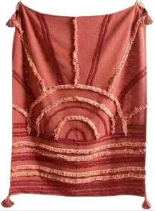 Manta de Jacquard tejida con mechones de algodón 100% al por mayor, ropa de cama bordada con estampado personalizado suave, decoración del hogar para el verano - Product Image 4