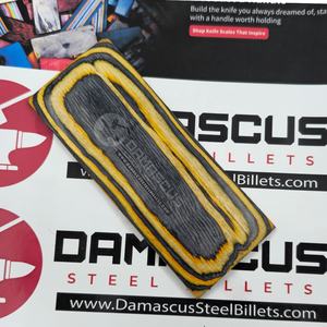 แผ่นลายไม้เรซิ่นสีดำลายตาเสือสีดำเหลือง พร้อมด้ามจับไม้สีดำทอง สำหรับทำมีดสั่งทำพิเศษ (คู่) - Product Image 6