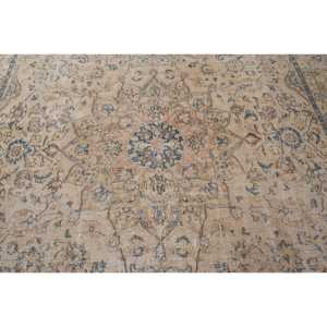 Vintage Runner Rug 0.8x12.5 ft (23x380 cm), Turkish <b>Brown</b> Plants & trees <b>Wool</b> Rug - Product Image 5