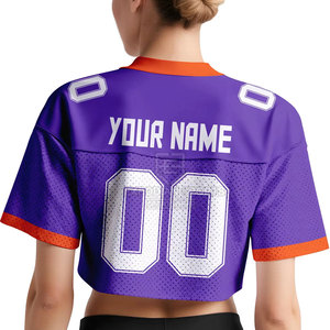 Top Corto Deportivo de Fútbol Americano para Mujer, Manga Corta, Superventas, Alta Calidad, Transpirable, 100% Poliéster, Ropa Deportiva para Todas las Temporadas - Product Image 3