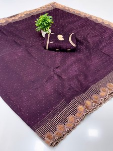 Nuevo Lanzamiento: Sari Indio Sexy de Seda Suave Kanjivaram / Sari con Blusa Confeccionada para Mujeres y Niñas al Mejor Precio, Compre en Surat - Product Image 5