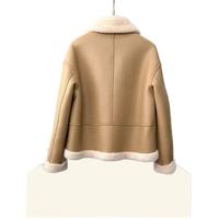 Blouson aviateur en cuir véritable de qualité supérieure pour homme avec col montant, design respirant pour l'hiver, doublure en sherpa