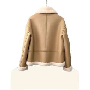 Chaqueta para Hombre de Piel de Oveja, Chaqueta Bomber de Cuero, Chaqueta de Piel de Oveja Genuina de Primera Calidad, Sherpa, Piel Sintética - Product Image 2