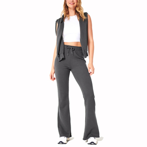 New High Quality Women's Flared <b>Trousers</b> Canvas Summer Casual Sportswear Jogging <b>Yoga</b> Breathable Drawstring Closure - Product Image 1