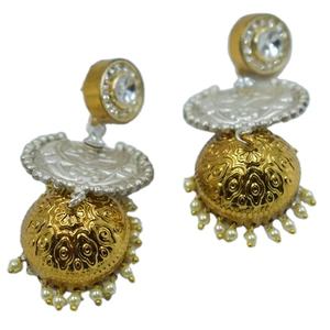Pendiente Jhumki de diseñador elegante para mujer y niña, pendiente de latón antiguo estilo Jhumka - Product Image 1