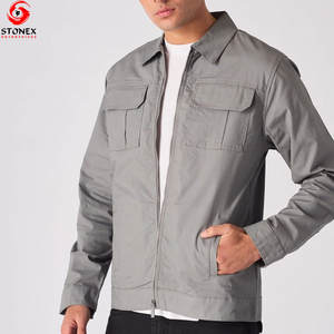 Nouveauté Vente en gros sur mesure Veste cargo à col montant pour homme Manches longues Coupe-vent Automne Hiver Multi-poches Haute qualité - Product Image 4