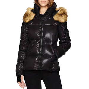 Chaqueta Vaquera Corta con Capucha de Primera Calidad para Mujer, Logotipo Personalizado, Tejido Sólido con Calefacción, Cremallera Completa, 100% Lana, Invierno - Product Image 1