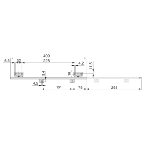 מוקה ספיין מודל 4193409 סט של שחור מצופה אבץ פלדה נושאת מקלדת מדריכים מגלשות - Product Image 2