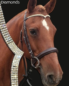 Bride en forme de V en diamant | Bride de dressage en gros équipement équestre professionnel pour chevaux - Product Image 3