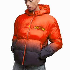 Custom Men's Winter Puffer Jacket Solid Hooded <b>Warm</b> <b>Coat</b> for Outdoor Sports Plus Size Environmentally Friendly with Stand Collar - Product Image 2