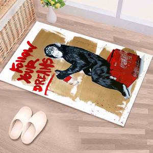 Graffiti Printed <b>Rug</b> - Modern Abstract Art <b>Rug</b>, Banksy Monkey Design, Machine Washable,<b>Chenille</b> <b>Rug</b> - Product Image 5