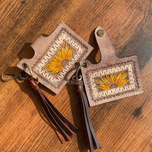 มาใหม่ล่าสุดดอกไม้จริงเครื่องมือหนังผู้ถือบัตร ATM สไตล์น่ารักขนาดเล็กแฟชั่นตะวันตกพู่กรณีบัตรพร้อมพวงกุญแจ - Product Image 3