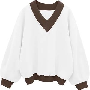 Suéter Holgado con Cuello en V, Bordado 3D de Invierno, Estilo Holgado de Moda, Informal para Mujer, Manga Larga, Ligero, Talla Grande - Product Image 1