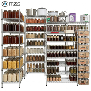 Étagères de restaurant approuvées par la NSF MZG, étagères de rangement personnalisées pour hôtel, cuisine, qualité commerciale, robustes, revêtement en poudre chromé - Product Image 2