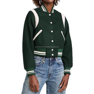 Veste de baseball pour femmes, veste varsity pour femmes à manches longues, qualité supérieure, broderie en laine et polyester, veste letterman pour femmes - Product Image 1
